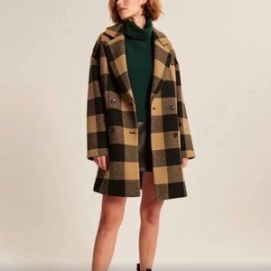 Abercrombie wool checkered coat